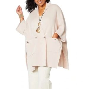 MarlaWynne -  "Drama" Knit Kimono Oatmeal Beige Topper Cardigan - Medium
